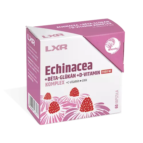 LXR Echinacea+Bétaglükán+ D-vitamin Komplex kapsz. 60x LXR Echinacea+Bétaglükán+ D-vitamin Komplex kapsz. 60x