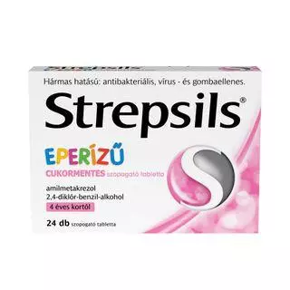 Strepsils eperízű cukormentes szopogató tabletta 24x Strepsils eperízű cukormentes szopogató tabletta 24x