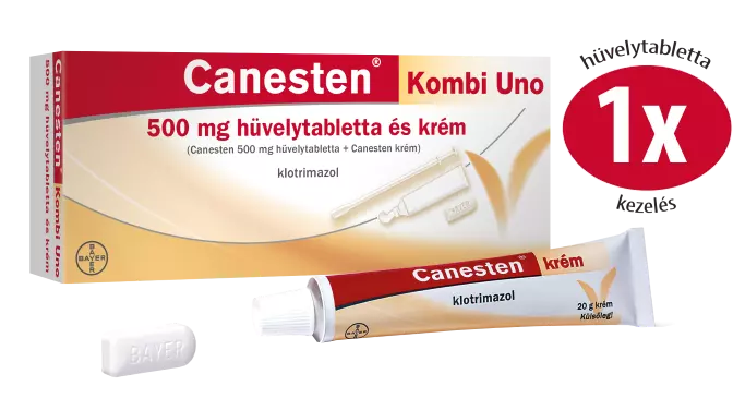 Canesten Kombi Uno 500 mg hüvelytabletta és krém 1+1 20g
