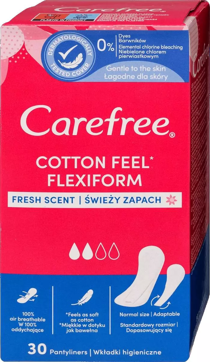 Carefree Cotton Flexiform tisztasági betét Fresh 30x Carefree Cotton Flexiform tisztasági betét Fresh 30x