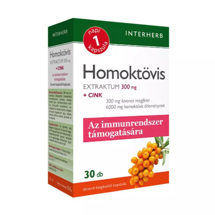 Interherb Napi1 Homoktövis Extraktum kapszula 30x Interherb Napi1 Homoktövis Extraktum kapszula 30x