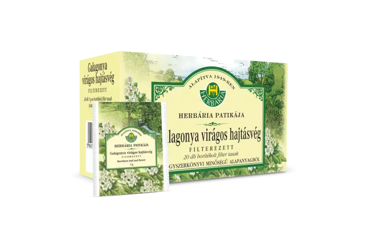 HERBÁRIA Galagonya virágos hajtásvég tea filt. 20x1g HERBÁRIA Galagonya virágos hajtásvég tea filt. 20x1g