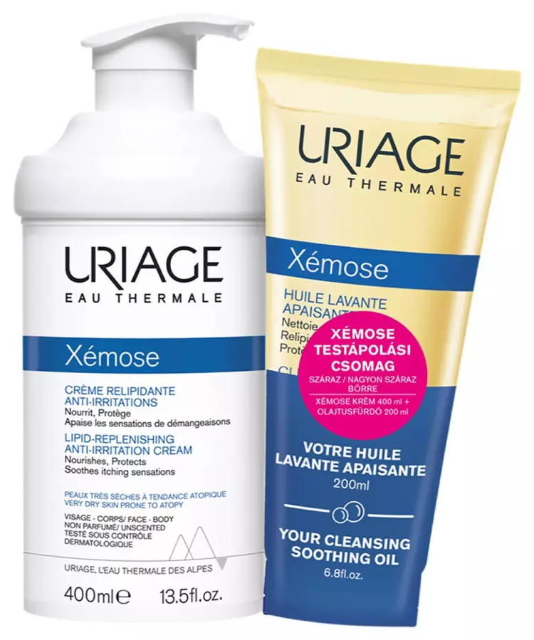 Uriage Xémose krém+ olajtusfürdő csomag 400+200ml Uriage Xémose krém+ olajtusfürdő csomag 400+200ml