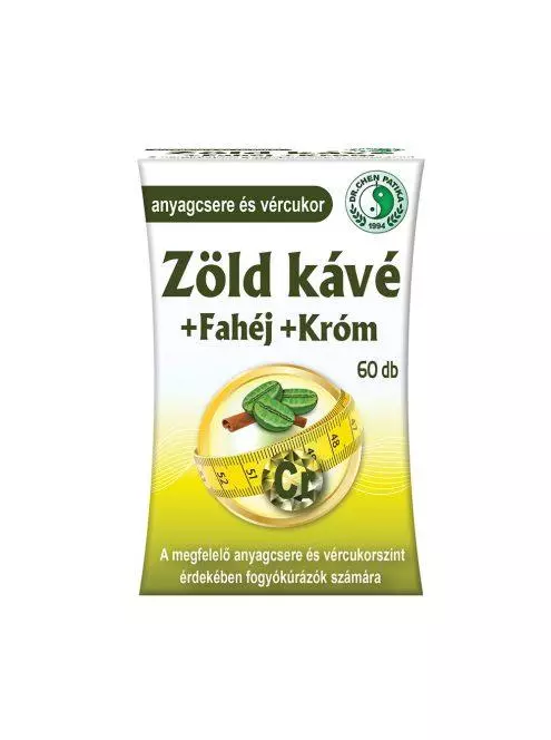 Dr.Chen Zöld kávé+ fahéj+ króm kapszula 60x Dr.Chen Zöld kávé+ fahéj+ króm kapszula 60x