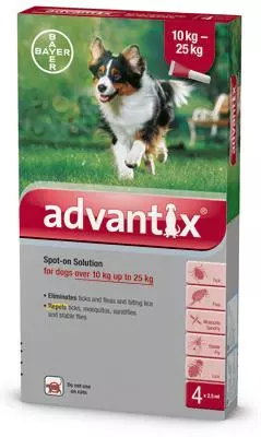 Advantix spot on 2,5ml 10-25kg között kutya A.U.V. 4x
