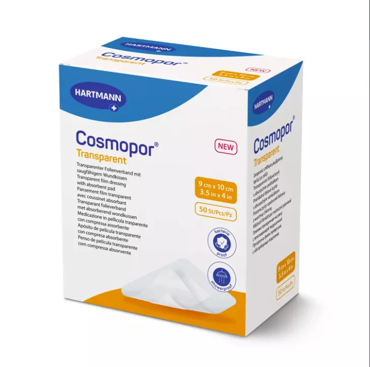 Cosmopor transparent filmkötszer 9 cm x 10 cm 50x Cosmopor transparent filmkötszer 9 cm x 10 cm 50x