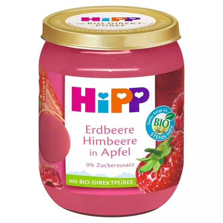 HiPP alma eperrel és málnával 5.hó 160g