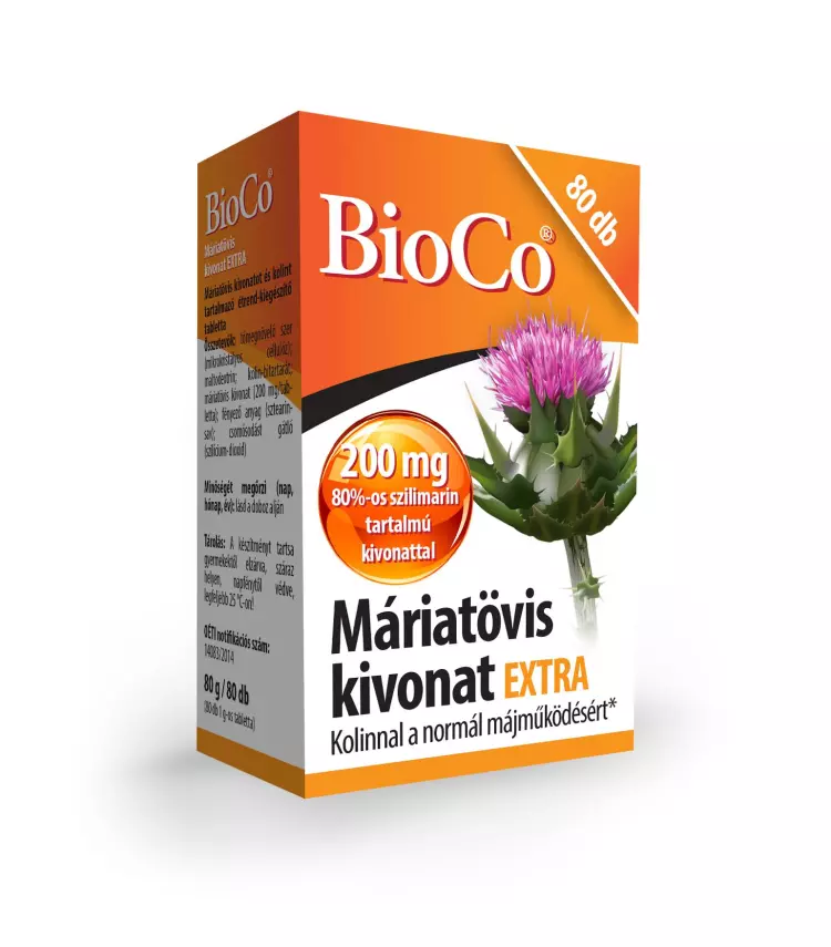 BioCo Máriatövis kivonat extra filmtabletta 80x BioCo Máriatövis kivonat extra filmtabletta 80x