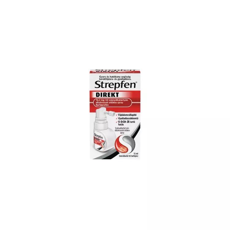 Strepfen Direkt 16,2 mg/ml szájnyálkah. alk. spray 15ml Strepfen Direkt 16,2 mg/ml szájnyálkah. alk. spray 15ml