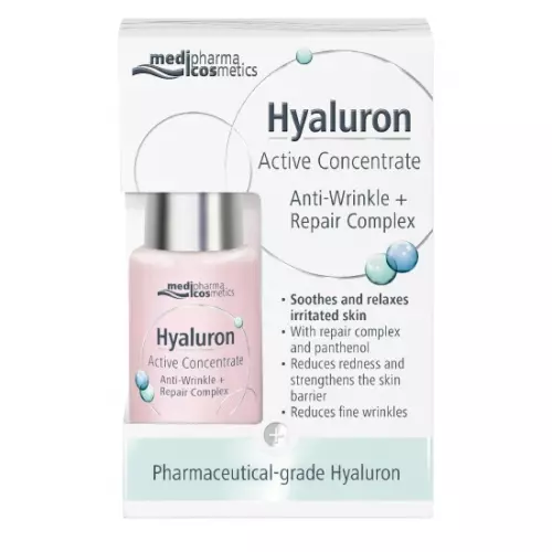 Medipharma Cosmetics Hyaluron Aktív koncentrátum Ránctalanító + Regeneráló Komplex pantenollal 13 ml