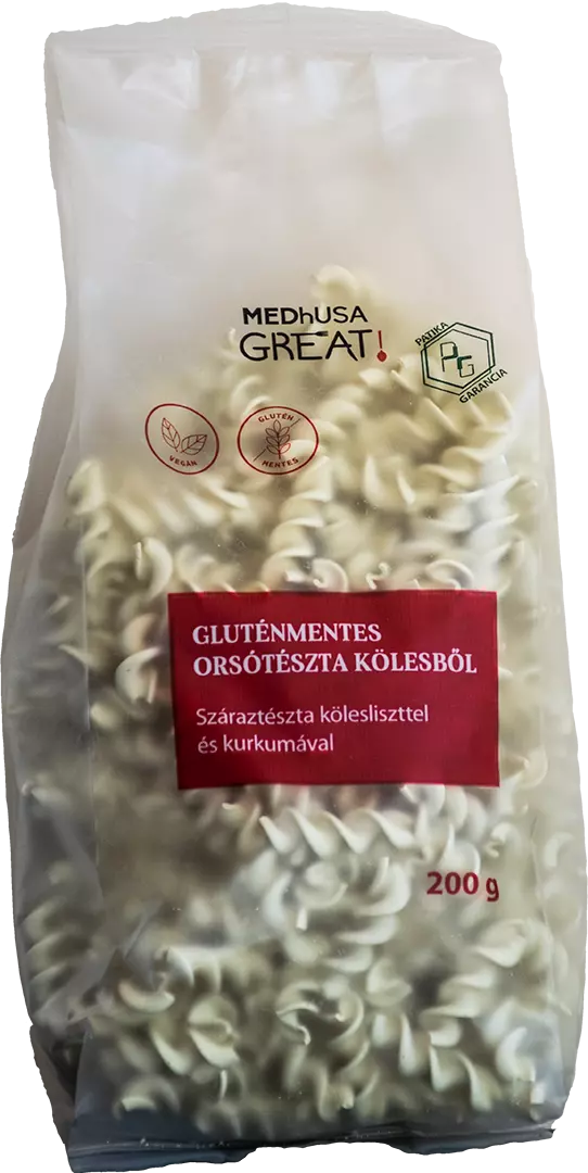 MEDhUSA Gluténmentes Orsótészta Kölesből 200g MEDhUSA Gluténmentes Orsótészta Kölesből 200g
