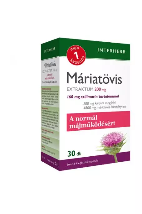 Interherb Napi1 Máriatövis Extraktum kapszula 30x Interherb Napi1 Máriatövis Extraktum kapszula 30x