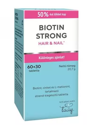 Biotin Strong Haj és köröm tabl. Vitabalans Lady 90x Biotin Strong Haj és köröm tabl. Vitabalans Lady 90x