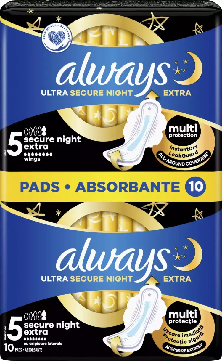 Always Ultra Secure Night Extra eü betét 10x