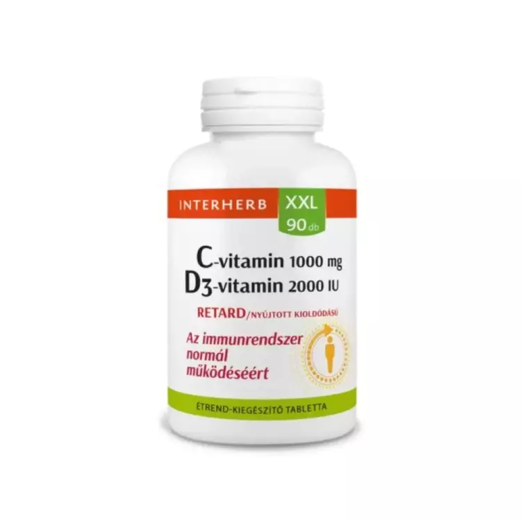 Interherb XXL C-vit. 1000 D3 2000 NE retard tabl. 90x