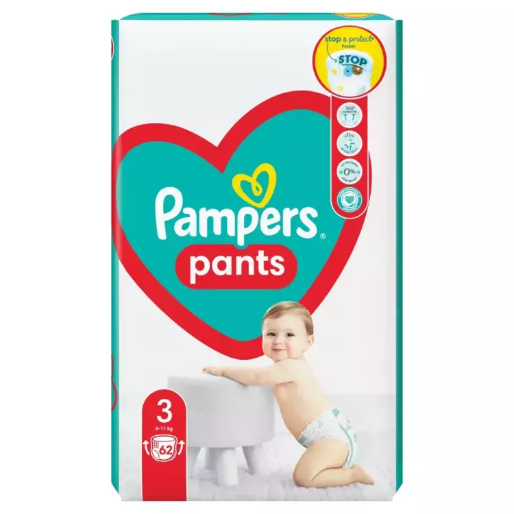 Pampers Pants Bugyipelenka Jumbo Pack 3-as 6-11 kg 62x Pampers Pants Bugyipelenka Jumbo Pack 3-as 6-11 kg 62x