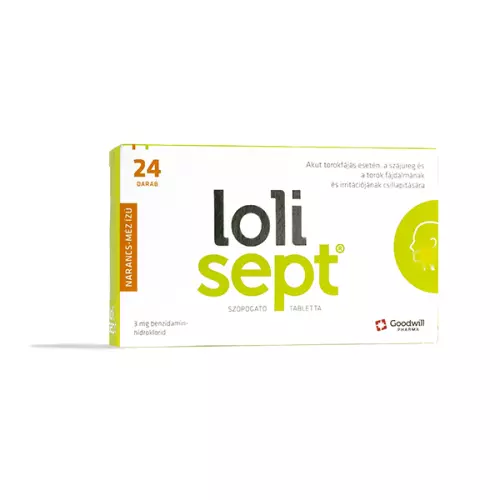 Lolisept 3 mg narancs-méz ízű szopogató tabletta 24x