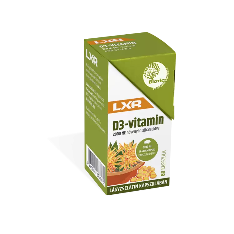 LXR D3-vitamin 2000 NE lágyzselatin kapszula 60x