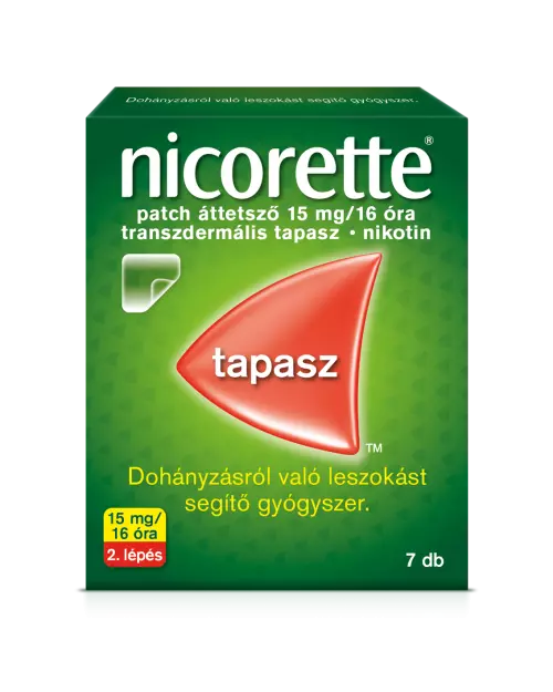 Nicorette patch áttetsző 15 mg/16 óra transz.tap. 7x