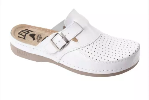 Ledi férfi  bőr klumpa fehér csatos 802/18 1 pár