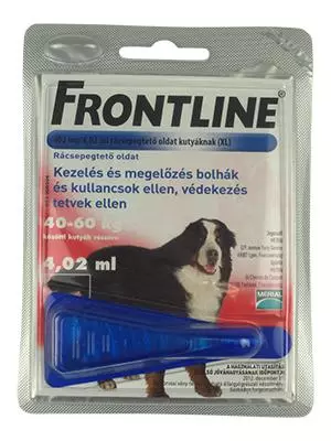 Frontline spot on XL (40kg+) kutya A.U.V. 1x Frontline spot on XL (40kg+) kutya A.U.V. 1x