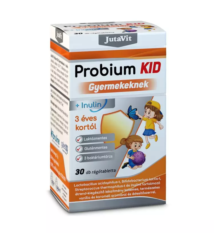 JutaVit Probium Kid étrendkiegészítő rágótabletta 30x JutaVit Probium Kid étrendkiegészítő rágótabletta 30x