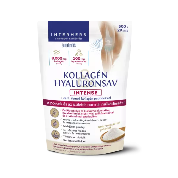 Interherb Intense kollagén -hyaluronsav italpor natúr 300g Interherb Intense kollagén -hyaluronsav italpor natúr 300g