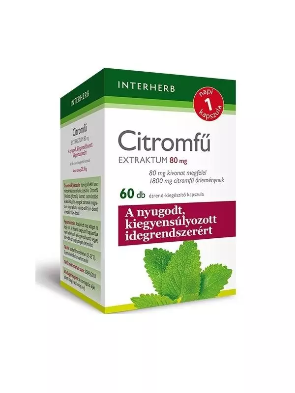 Interherb Napi1 Citromfű Extraktum kapszula 60x Interherb Napi1 Citromfű Extraktum kapszula 60x