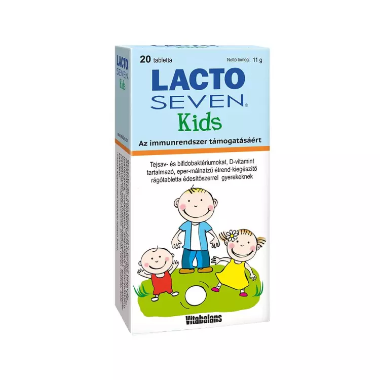 Lactoseven Kids rágótabletta eper málna Vitabalans 20x Lactoseven Kids rágótabletta eper málna Vitabalans 20x