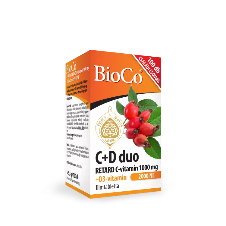 BioCo C+D DUO (C 1000 mg+ D3 2000 NE) retard ftbl. 100x BioCo C+D DUO (C 1000 mg+ D3 2000 NE) retard ftbl. 100x