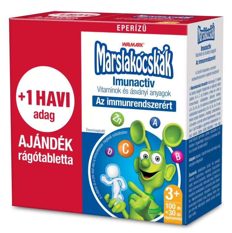 Marslakócskák Imunactiv eper rágótabletta 100+30x Marslakócskák Imunactiv eper rágótabletta 100+30x