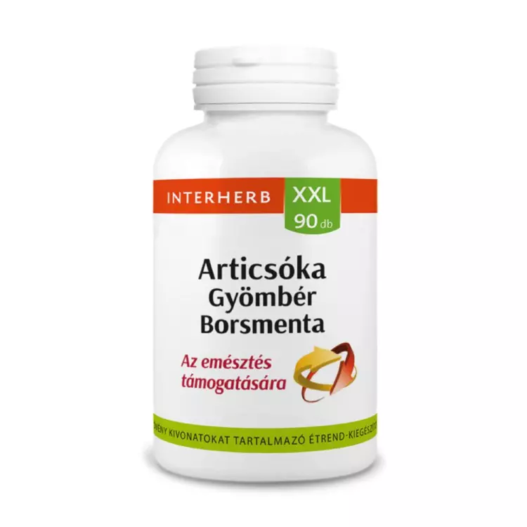 Interherb XXL Articsóka+gyömbér+borsmenta kapszula 90x Interherb XXL Articsóka+gyömbér+borsmenta kapszula 90x