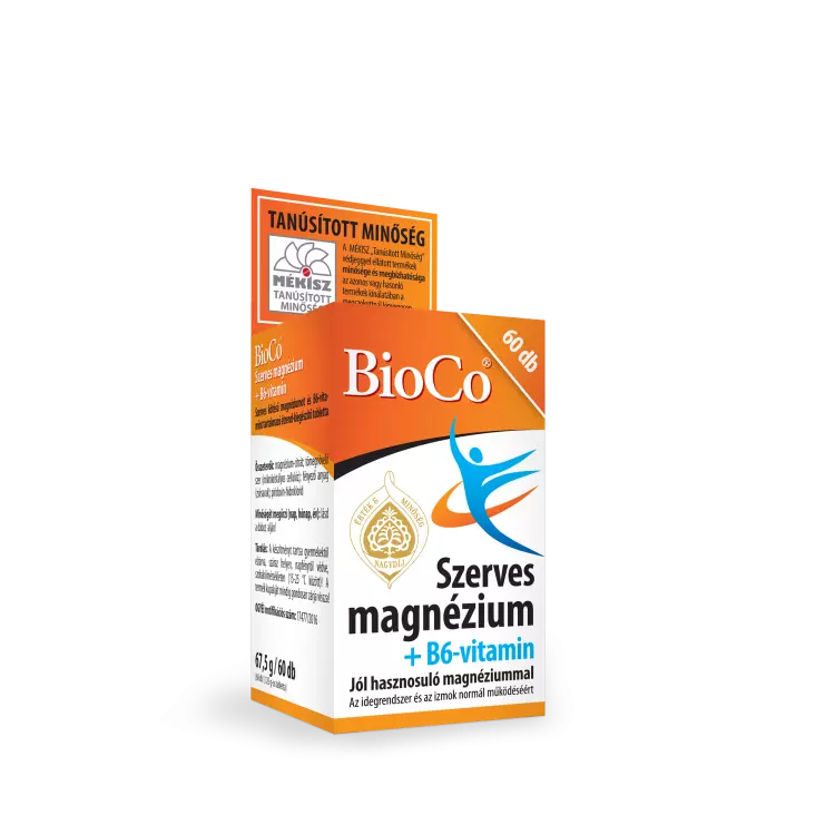 BioCo Szerves Magnézium+ B6-vitamin tabletta 60x BioCo Szerves Magnézium+ B6-vitamin tabletta 60x