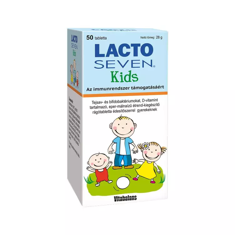 Lactoseven Kids rágótabletta eper málna Vitabalans 50x Lactoseven Kids rágótabletta eper málna Vitabalans 50x