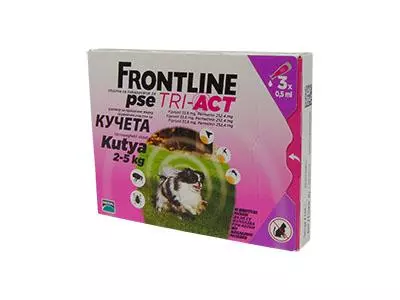 Frontline Tri-Act XS (2-5 kg) kutya A.U.V. 3x Frontline Tri-Act XS (2-5 kg) kutya A.U.V. 3x