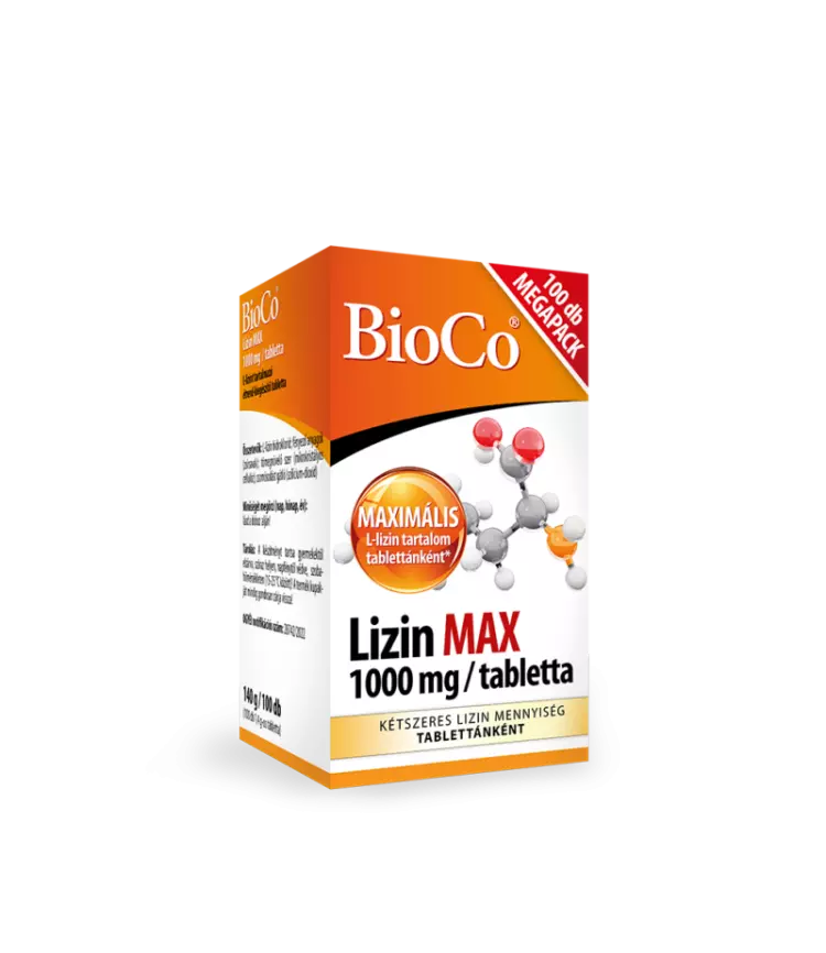 BioCo Lizin MAX 1000 mg étrendkieg. tabl. megapack 100x BioCo Lizin MAX 1000 mg étrendkieg. tabl. megapack 100x