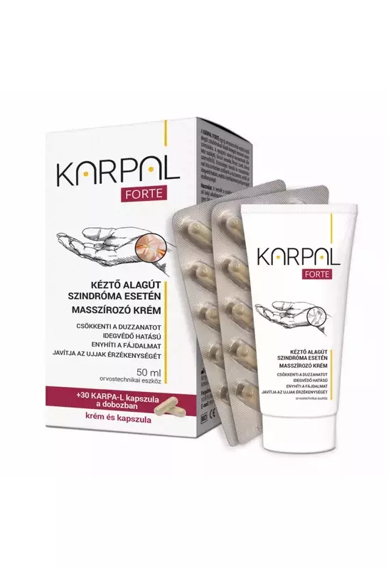 Karpal Forte masszázskrém+ Karpa-L kapszula 50ml+30x Karpal Forte masszázskrém+ Karpa-L kapszula 50ml+30x
