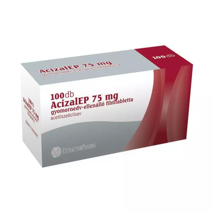 AcizalEP 75 mg gyomornedv-ellenálló filmtabletta 100x AcizalEP 75 mg gyomornedv-ellenálló filmtabletta 100x