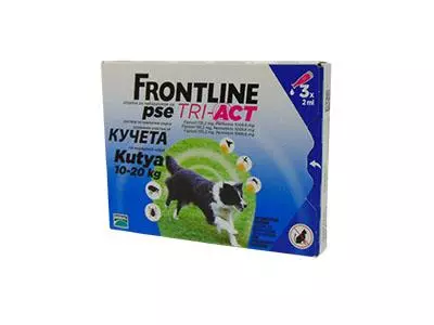 Frontline Tri-Act M (10-20 kg) kutya A.U.V. 3x Frontline Tri-Act M (10-20 kg) kutya A.U.V. 3x