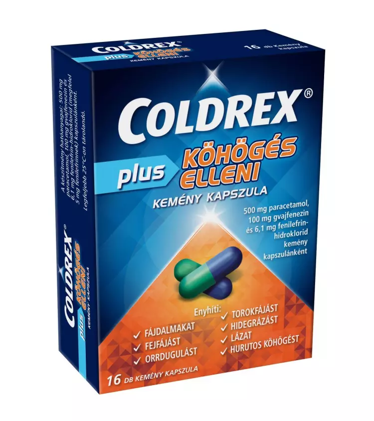 Coldrex Plus köhögés elleni kemény kapszula 16x Coldrex Plus köhögés elleni kemény kapszula 16x