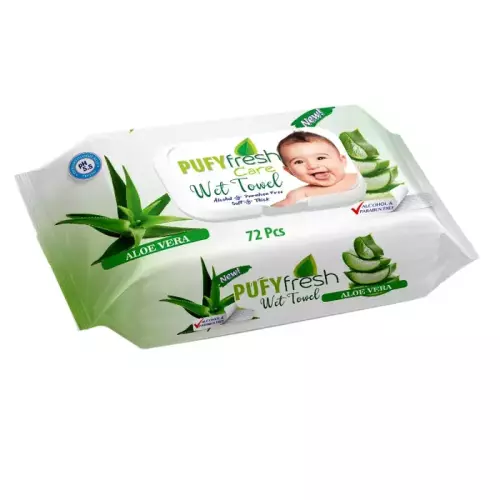 Pufy Fresh nedves törlőkendő aloe vera 72x