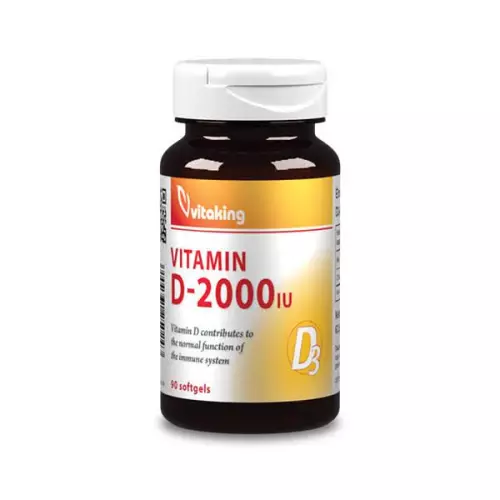 Vitaking D-vitamin 2000 NE rágótabletta eper ízű 90x