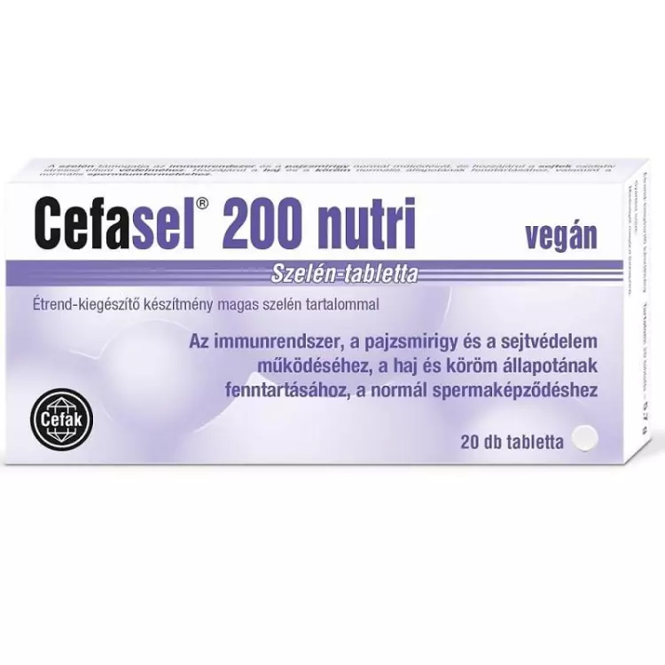 Cefasel 200 Nutri szelén tabletta 20x Cefasel 200 Nutri szelén tabletta 20x