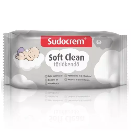 Sudocrem Soft Clean krémes törlőkendő 55x