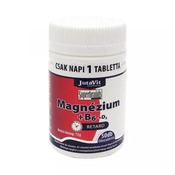 JutaVit Magnézium+ B6+ D3-vitamin filmtabletta 50x JutaVit Magnézium+ B6+ D3-vitamin filmtabletta 50x