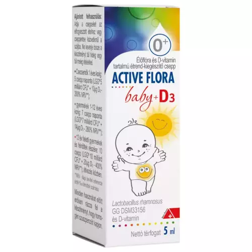 Active Flora baby+ D3 étrendkiegészítő cseppek 5ml