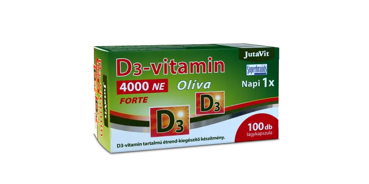 JutaVit D3-vitamin 4000 NE Oliva forte kapszula 100x JutaVit D3-vitamin 4000 NE Oliva forte kapszula 100x