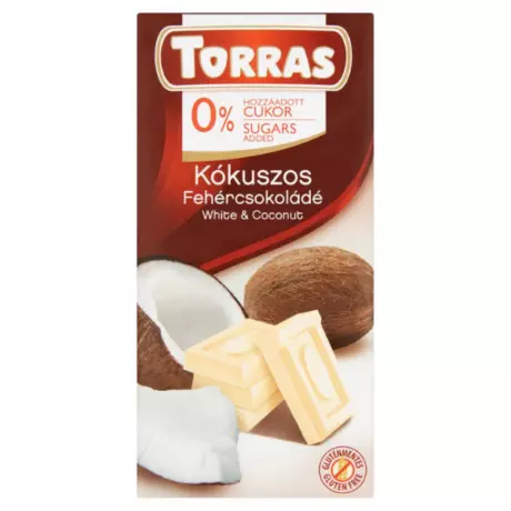 Torras Fehércsokoládé kókuszos CM. GM. 75g Torras Fehércsokoládé kókuszos CM. GM. 75g