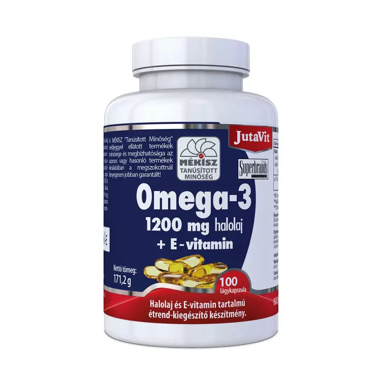 JutaVit Omega-3 Halolaj 1200 mg + E-vitamin kapsz. 100x JutaVit Omega-3 Halolaj 1200 mg + E-vitamin kapsz. 100x