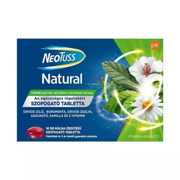 NeoTuss Natural szopogató tabletta málna 16x NeoTuss Natural szopogató tabletta málna 16x